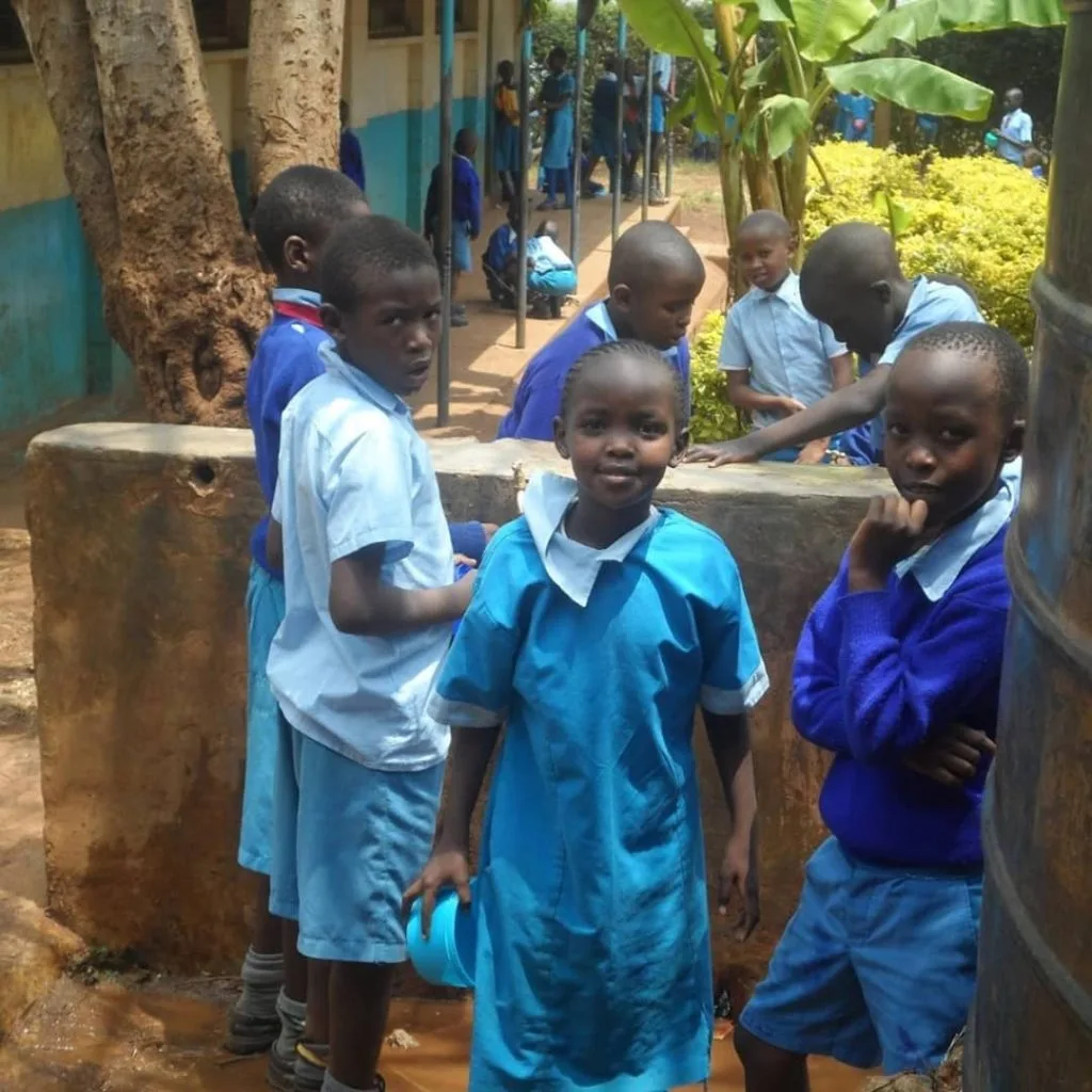 Children benefiting from water and sanitation work