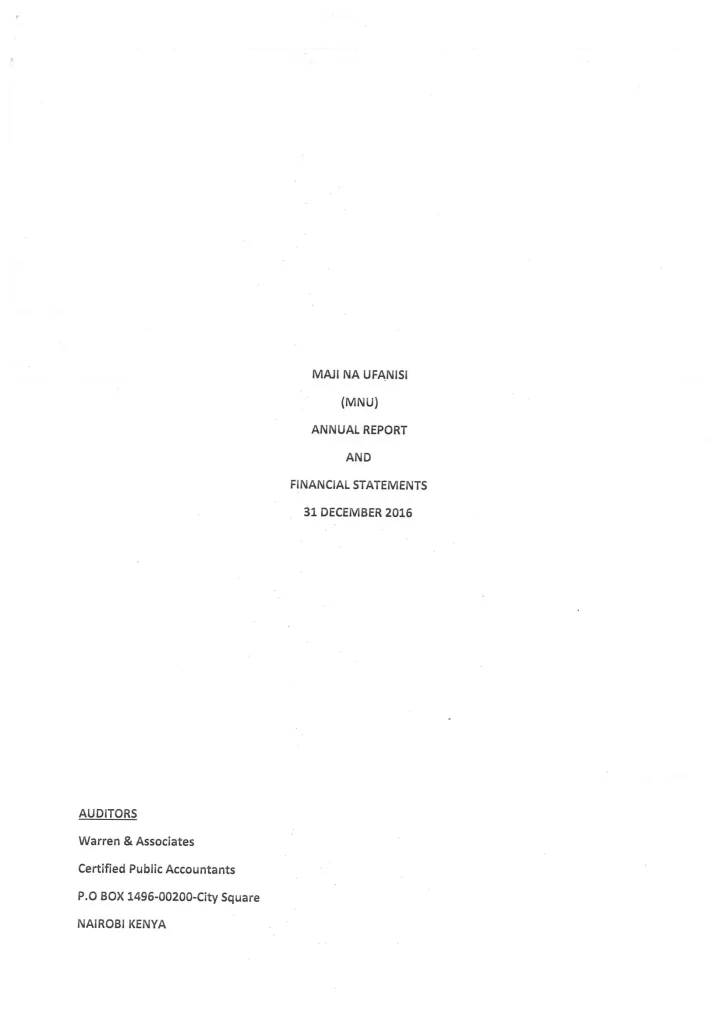 Audited financial statement for 2016