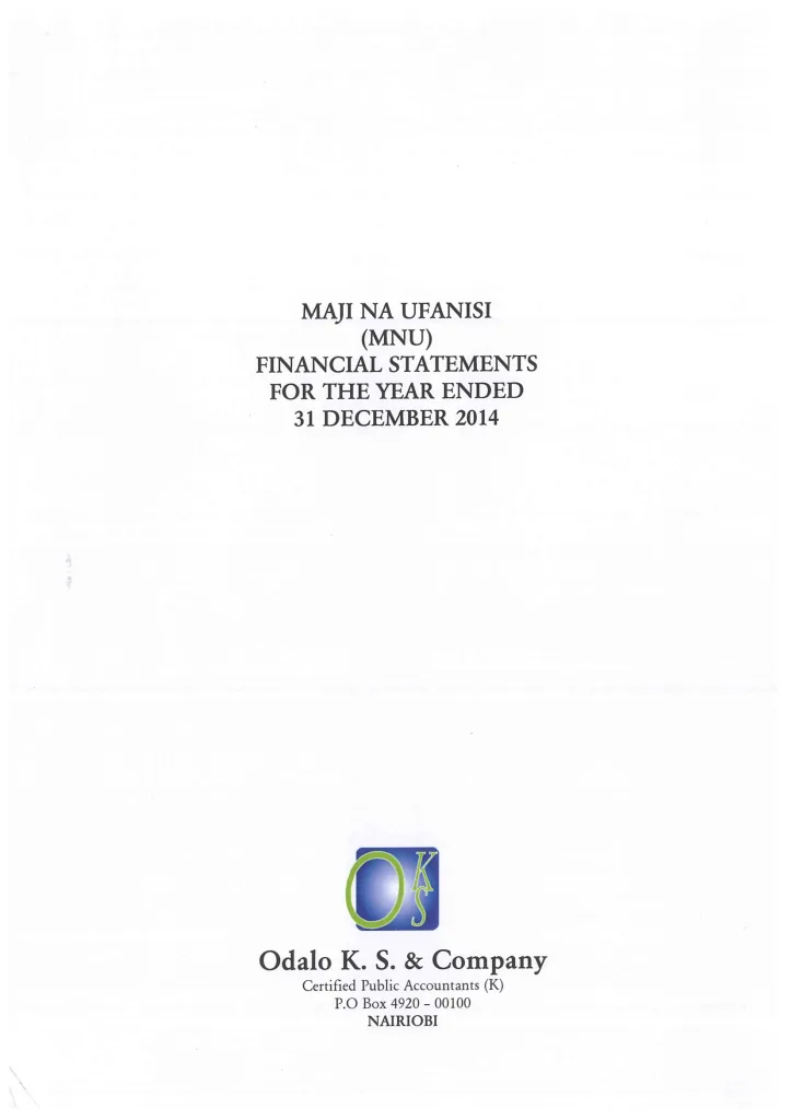 Audited financial statement for 2014