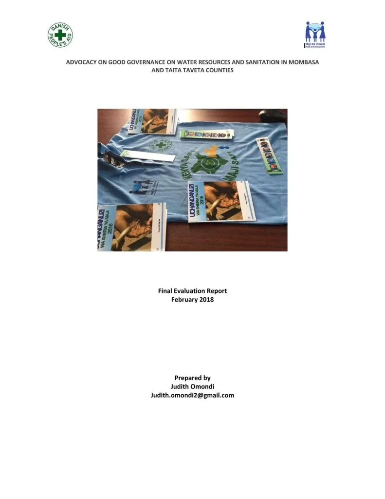 Water governance and sanitation report cover